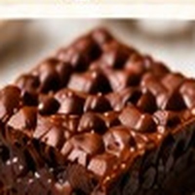 Fudgy brownie topped with chocolate chips
